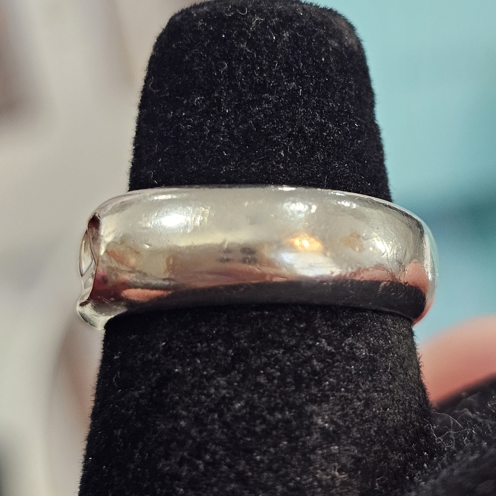 💚Tiffany & Co. Curved Heart Elsa Peretti 925 Silver Vintage Ring SZ 6.25 💍 - Picture 13 of 17